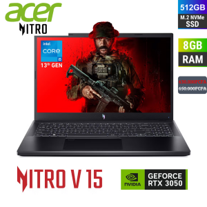 Ordinateur PCGaming Acer Nitro V-15 ANV15-52AM Gaming 13th Gen Cori5-13420H 8GB DDR5 512GB SSD Nvidia RTX 3050 Ordinateurs Bénin | Ordinateur Benin